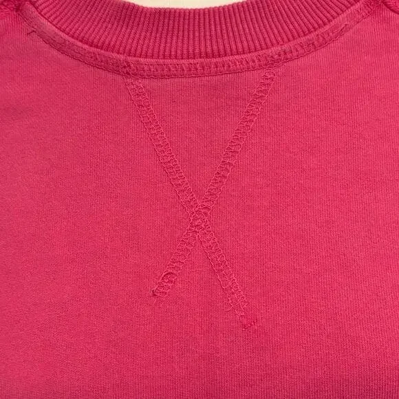 Monrow Women’s Size S Raglan Sweatshirt 100% Organic Cotton Pink - Picture 4 of 8